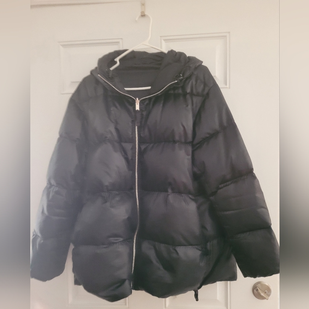 Theory Hooded Down Jacket Size M Preowned.